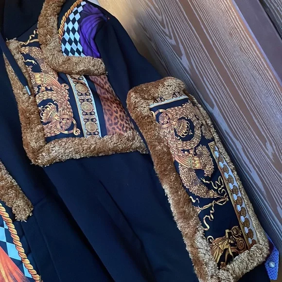 Very Rare Versace Pillow Talk Silk Paneled Fringed Hoodie - Picture 4 of 9